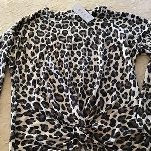 Leopard print twist front top
